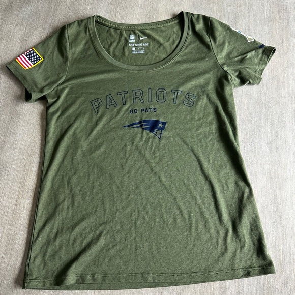 Nike Women's NFL team apparel olive Patriots Tee - Picture 1 of 6